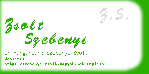 zsolt szebenyi business card